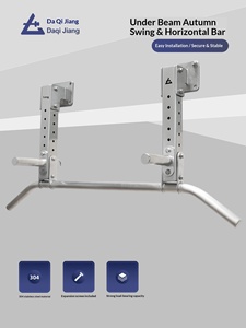 Barra de dominadas de acero inoxidable 304 para pared, con orificios de montaje, altura ajustable (38-80 cm), para fitness en casa - Product Image 1