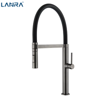 Robinet de cuisine gris anthracite en acier inoxydable 304, moderne et minimaliste, pour eau chaude et froide, à poser sur évier, pour lave-vaisselle, transfrontalier