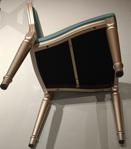 Wholesale Luxury Aluminum <b>Dining</b> <b>Chair</b> Champagne Gold Finish European Modern Design Fabric Upholstered Seat for Restaurant Use - Product Image 5