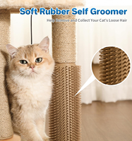 Griffoir pour chat, brosse auto-nettoyante pour chats d'intérieur, perchoir moelleux en forme de nuage pour le repos, griffoir en sisal naturel de 17,5 pouces de hauteur