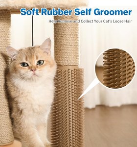 Rascador para Gatos, Cepillo Autolimpiable para Gatos de Interior, Percha Suave como una Nube para Descansar, Rascador de Sisal Natural de 17.5 Pulgadas de Alto - Product Image 5