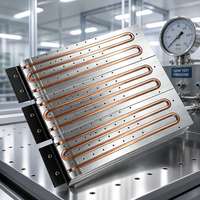 Plaque de refroidissement liquide en aluminium sur mesure usinée CNC avec tube en cuivre intégré pour dissipation thermique par eau pour EV IGBT et laser à fibre