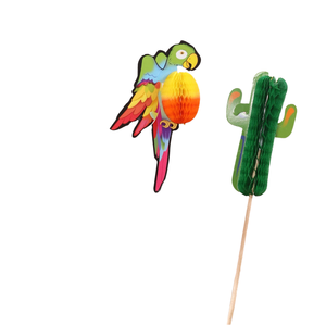 EASTTERN Venta al por mayor Mexican Honeycomb Cake Picks 50 Unids/caja para fiestas de graduación-Parrot/Cactus/Sombrero Cake Toppers - Product Image 4