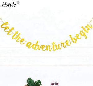 Pancarta 'Que la Aventura Comience', Pancarta 'La Aventura <span class=keywords><strong>te</strong></span> <span class=keywords><strong>Espera</strong></span>' para Cumpleaños con Temática de Viajes, Baby Shower, Graduación, Jubilación HS740 - Product Image 4