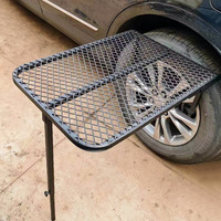 Table de camping pliante rectangulaire en fer pour barbecue extérieur, style pneu, portable