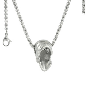 Collier pendentif crâne en acier inoxydable, couleur argent, design squelette géométrique, bijoux de mode pour hommes, chaîne de 3.0x60cm - Product Image 3