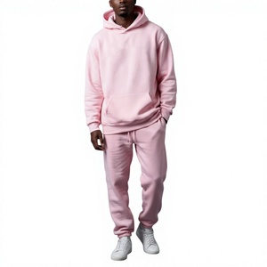 Conjunto Deportivo para Hombre Long Mission con Estampado de Pavo Real Rosa, Sudadera con Capucha, Manga Larga, Informal, Transpirable, Ligero, 100% Algodón, con Cordón Ajustable - Product Image 2
