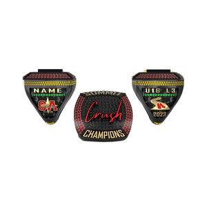 2026 Customized Men's Sports Championship <strong>Ring</strong> Alloy Gold Black Design <strong>Crystal</strong> Cut Jewelry for Rugby Softball &amp; Basketball - Product Image 4