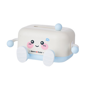 Cute Tissue Box Blue Cartoon Design For Living Room Bathroom Desktop Use Pull Out Tissues Storage - Product Image 5