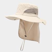 Chapeau de soleil d'été rayé à large bord avec protection du cou, respirant, séchage rapide, pliable, pour activités de plein air