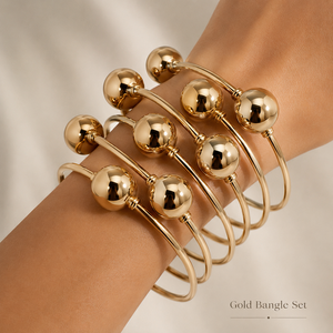 Nouvelle Arrivée Mode Vente en Gros à Prix Abordable Design Nouveauté Punk Balls Bracelets Élastiques en Or 18 carats pour Femmes Bracelets Chunky Joncs pour Femmes - Product Image 4