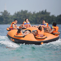 Bateau gonflable en forme de beignet pour 6 à 8 personnes / Tube gonflable remorquable pour sports nautiques / Bateau disco remorquable pour jeux aquatiques