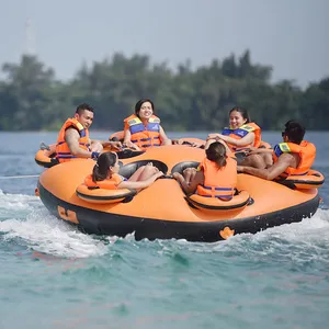 Crazy 6-8 Personen Aufblasbares Donut boot/Aufblasbares Wasser Towable Tube Skiboot/Towable Rolling Disco Boot für Wasserpark spiel