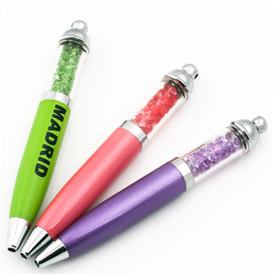 Stylo bille en métal avec logo personnalisé, cristal coloré, nouvelle tendance, largeur d'écriture 1,0 mm - Product Image 1