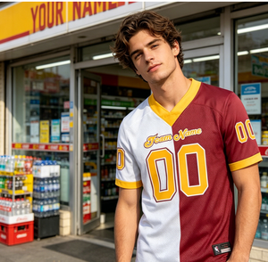 Maillots de football américain personnalisés pour adultes, style streetwear, séchage rapide, 100 % polyester, pour l'entraînement - Product Image 4