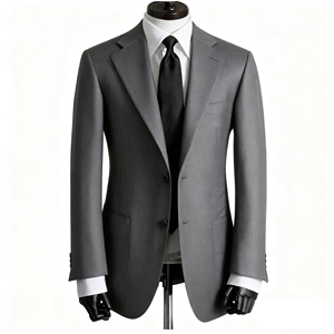 <span class=keywords><strong>Traje</strong></span> de lona fundida de lana <span class=keywords><strong>gris</strong></span> negro de gama alta de negocios de banquete formal para hombres a medida con estilos personalizables - Product Image 1