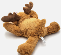 Nouveau jouet pour chien en peluche super douce en coton PP, motif animal personnalisé, élan brun couineur brodé