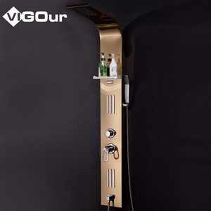 Panel de Ducha de Lujo Multifuncional de Acero Inoxidable 304 con Efecto Cascada y Lluvia, Sistema de Torre para Baño, Agua Fría y Caliente - Product Image 5