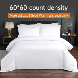 Tùy Chỉnh Bán Buôn Khách Sạn Sang Trọng Khăn Trắng Duy Nhất Đôi Đôi Vua Nữ Hoàng Tùy Chỉnh Kích Thước Bộ Đồ Giường Khách Sạn Đặt 4 Mảnh - Product Image 5