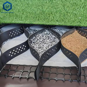 แผ่นป้องกันการลาดตัวของพื้นผิวพลาสติกแบบรังผึ้ง ระบบระบายน้ำแบบ 3 มิติ แผ่นกริดกรวดแบบ Geocell สำหรับโครงการถนนในจอร์แดน - Product Image 5