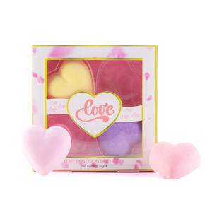 Bombes de bain en forme de cœur OEM, bombes de bain explosives au sel, boules de bain moussantes pour nettoyer et nourrir la peau, bombes de bain de 50 g pour filles - Product Image 4