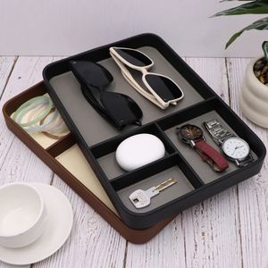 Modern Nightstand Drawer Pu Leather Desk Organizer Household Luxury Valet <b>Tray</b> - Product Image 6