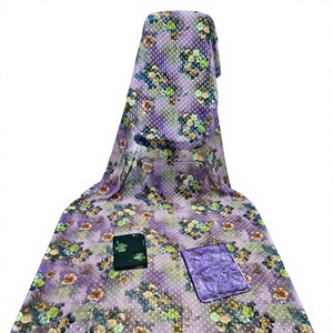 Conjunto de 3 Piezas de Ropa Kanga Ecológica de Lujo de Oriente Medio, Estampado Floral, Manga Campana, Mangas Largas, Tela de Algodón y Elastano - Product Image 2