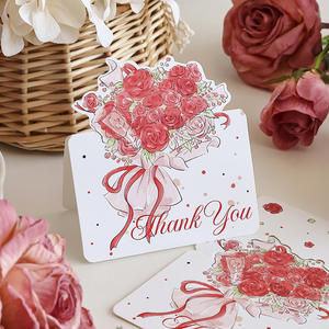 Tarjeta de Felicitación de Papel Impresa a Color para el Día de la Madre, Día de la Mujer, Encuentro Romántico, Día de San Valentín, Día de Acción de Gracias, Día del Maestro, con Diseño Floral - Product Image 6