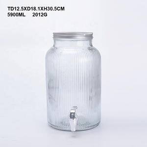 Dispenser per Bevande in Vetro Rotondo da 4L con Coperchio, Stile Classico a Fiocco <span class=keywords><strong>di</strong></span> Neve, Contenitore Grande per <span class=keywords><strong>Acqua</strong></span>, Succo, Tè - Pace, Amore, Gioia - Product Image 4