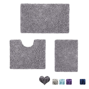 Super Plush Anti-Skid <strong>Microfiber</strong> Bathroom Carpet Solid Water Absorbent Quick Drying Machine Washable Chenille <strong>Bath</strong> <strong>Mat</strong> Plus - Product Image 3