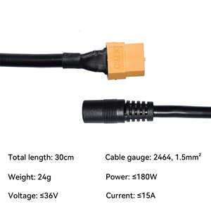 كابل توصيل XT60 إلى DC5525 أنثى من المصنع مباشرة، سلك نحاسي نقي لمحطات الطاقة المحمولة والطائرات بدون طيار ومركبات التحكم عن بعد وطائرات FPV - Product Image 3