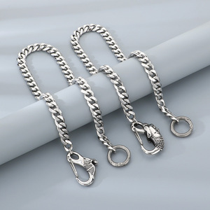 Chaîne de <span class=keywords><strong>portefeuille</strong></span> personnalisée Bouddha et Crâne avec boucle chauve-souris, chaîne de ceinture rétro en acier inoxydable à coupe hexagonale pour hommes, accessoire de jean gothique audacieux - Product Image 4