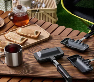 Parrilla doble Cocina Sartén Gas y <span class=keywords><strong>estufa</strong></span> uso <span class=keywords><strong>sandwichera</strong></span> y tostadora doble freír parrilla sartén tostadora - Product Image 3