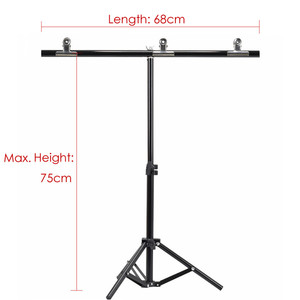 حامل نظام دعم للخلفية من بولي كلوريد الفينيل للتصوير الفوتوغرافي 68 حامل إضاءة بإطار T مع خلفيات من كلوريد البولي فينيل - Product Image 5