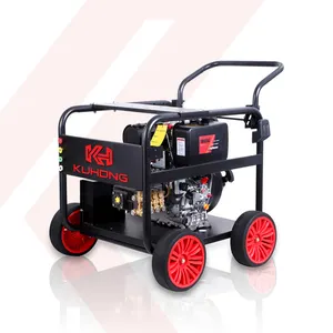 KUHONG Hot Selling 120 - 300Bar Diesel Car Wash High Pressure Power Jet Washer With Electric Starter And Ar Pump