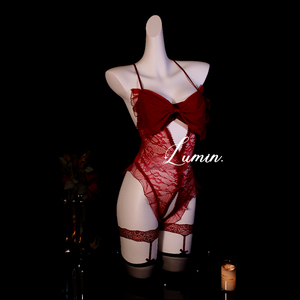 Camicia da notte sexy in pizzo da <span class=keywords><strong>donna</strong></span> con fiocco, vestito intero, lingerie sexy, abito seducente da letto - Product Image 3