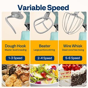 Batidora de Pedestal 9 en 1 de 500W con Cabezal Inclinable, Multifuncional, con Tazón de Acero Inoxidable de 5L, Jarra de Vidrio de 1.5L y Molinillo de Carne - Product Image 3