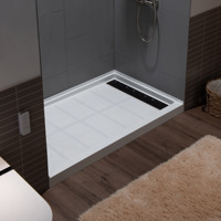 Kit de panneaux muraux de douche composites 3 pièces prêts à l'emploi, blanc mat, pour la décoration murale de salle de bain
