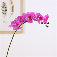 Fleurs d'orchidées artificielles violet à 9 têtes en latex Real Touch pour la décoration de la maison et du mariage Plantes et fleurs décoratives