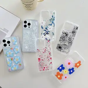 Verschillende Bloemen Cover Voor Iphone 14 Pro Max Voor Iphone 13 Voor Meisjes Hoge Kwaliteit Zacht Tpu Anti Geel Voor Iphone Accessoires