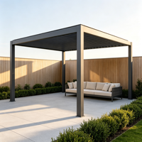 Pavillon à persiennes en alliage d'aluminium électrique fourni par le fabricant avec ombrage pour cour et jardin extérieurs - Style chinois moderne