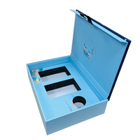 Coffret Cadeau de Luxe Personnalisé Haut de Gamme pour Pot de Safran Bleu, Thé et Bougie, avec Doublure en Mousse, Revêtement UV et Gaufrage