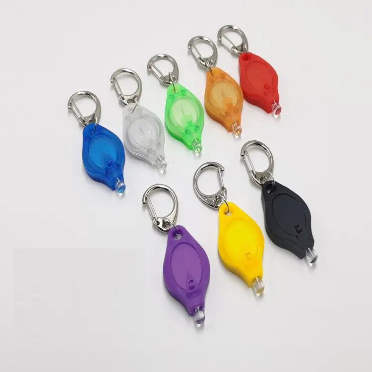 Kleine Led Mini Sleutelhanger Nieuwigheid Zaklamp Sleutelhanger Mini Led Zaklamp Cadeau Promotie Uv Wit Licht Plastic Sleutelhanger