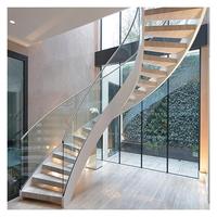 Escalier Circulaire Personnalisé de Luxe avec Marches en Bois Massif et Structure Métallique pour Escalier de Maison Moderne