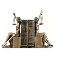 Serre-livres personnalisé Dame Justice en résine, figurine Thémis, support de livre, décor vintage bronze pour cabinet d'avocats et bibliothèque