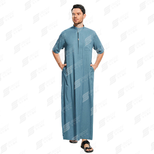 Ropa musulmana árabe modesta y transpirable Thobe para <span class=keywords><strong>hombre</strong></span> marroquí lista para usar con logotipo personalizado bordado ODM Supply - Product Image 2