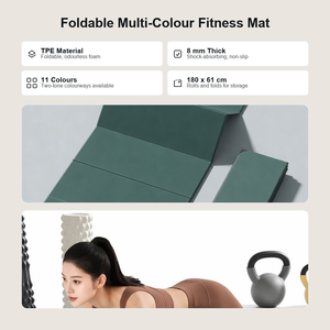 <span class=keywords><strong>Tapis</strong></span> <span class=keywords><strong>de</strong></span> sol multifonctionnel pour exercices à domicile, antidérapant, pliable, pour plank, étirements, yoga, pilates et entraînement en salle <span class=keywords><strong>de</strong></span> sport - Product Image 2