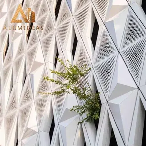 2024 современная простая установка высокое качество декоративное здание 3D Алюминиевые фасады