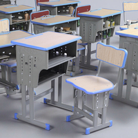 Bureaux d'école simple et double couche Table d'étude pour les élèves du primaire et du secondaire pour le tutorat et la formation Cram Vente en gros