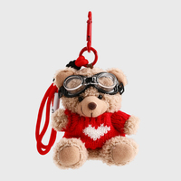 JOYSON Petits jouets en peluche animaux mignons, cadeaux, mini robes adorables, porte-clés ours en peluche pour sac à main, sac à dos, voiture